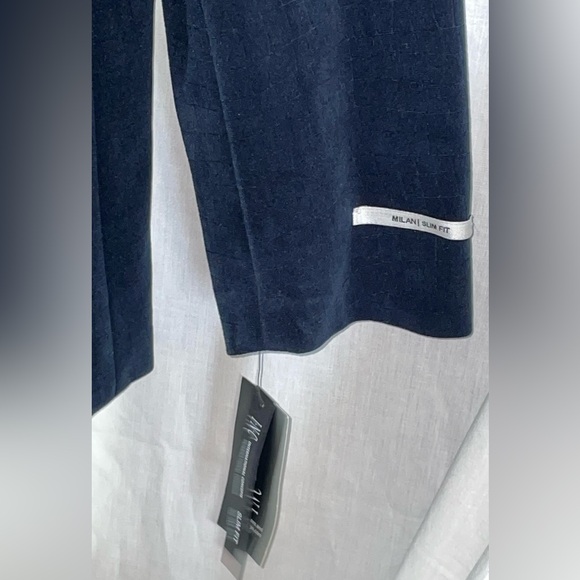 NWT Men’s INC Milan Slim Fit Navy Blue Velvet Patterned Blazer Jacket Sz XL - Picture 6 of 12